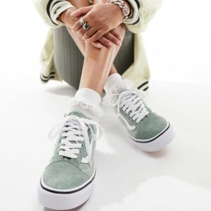 Vans old skool colour theory trainers in green