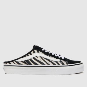 Vans ua style 23 mule trainers in white & black