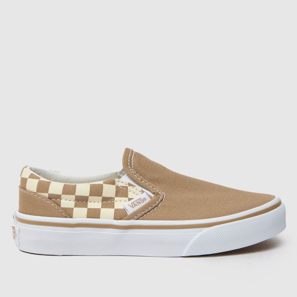 Vans white & beige classic slip-on Junior trainers