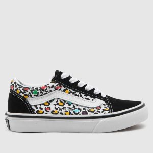 Vans white multi old skool leopard Girls Junior trainers