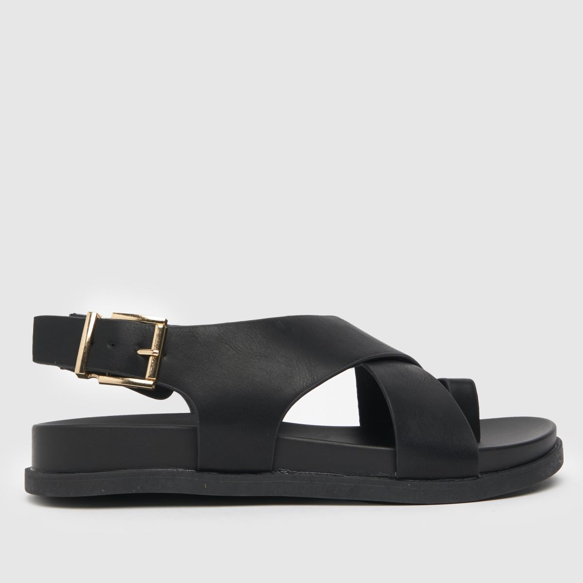 schuh thalia toe loop footbed sandals in black schuh thalia toe loop footbed sandals in black