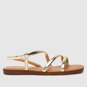 schuh tracey padded strappy sandals in gold