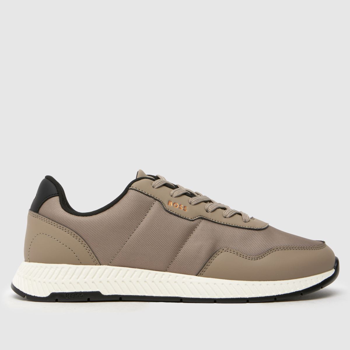 BOSS titanium trainers in beige