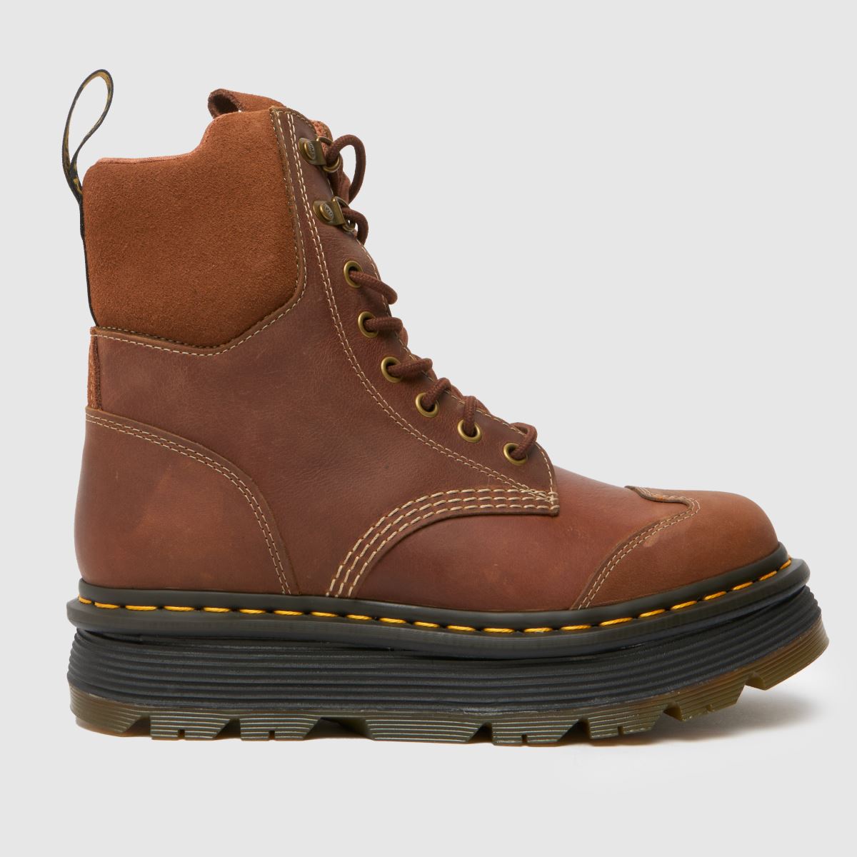 Dr Martens zebzag 8 tie boots in brown