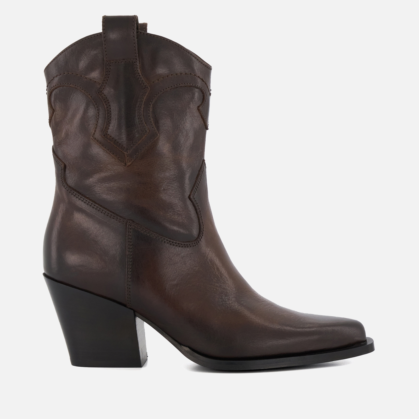 Dune London Women's Ponty Leather Heeled Cowboy Boots - UK 8