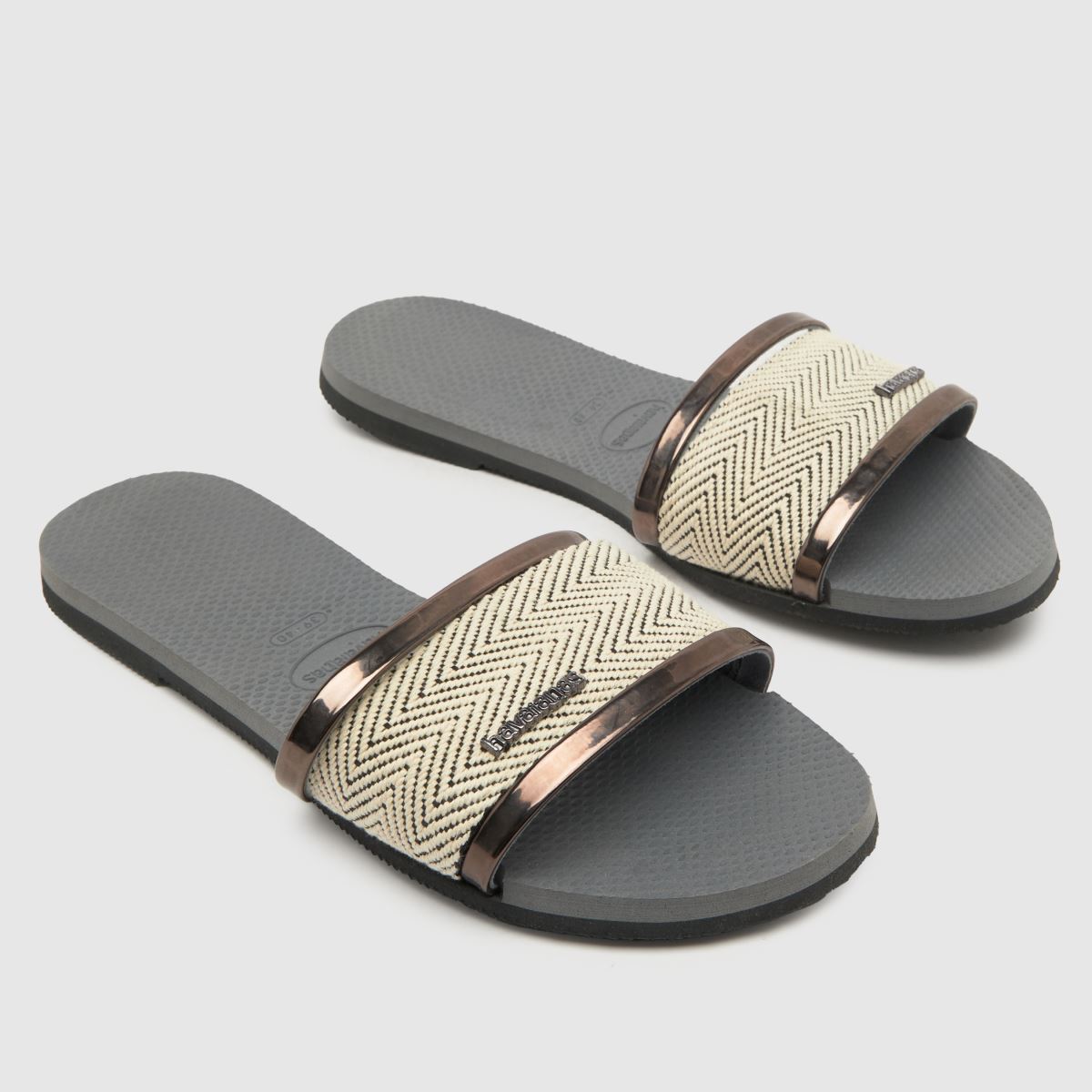 Havaianas you trancoso slide sandals in grey