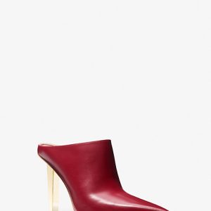 MK Halle Leather Mule Pump - Red - Michael Kors