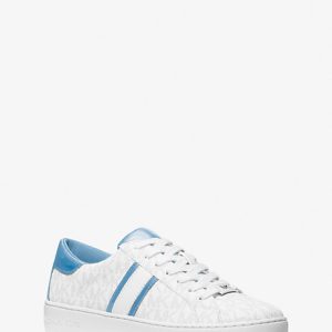 MK Keaton Striped Signature Logo Trainers - Blue - Michael Kors
