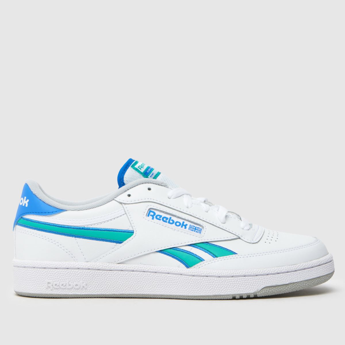 Reebok club c revenge trainers in white & blue