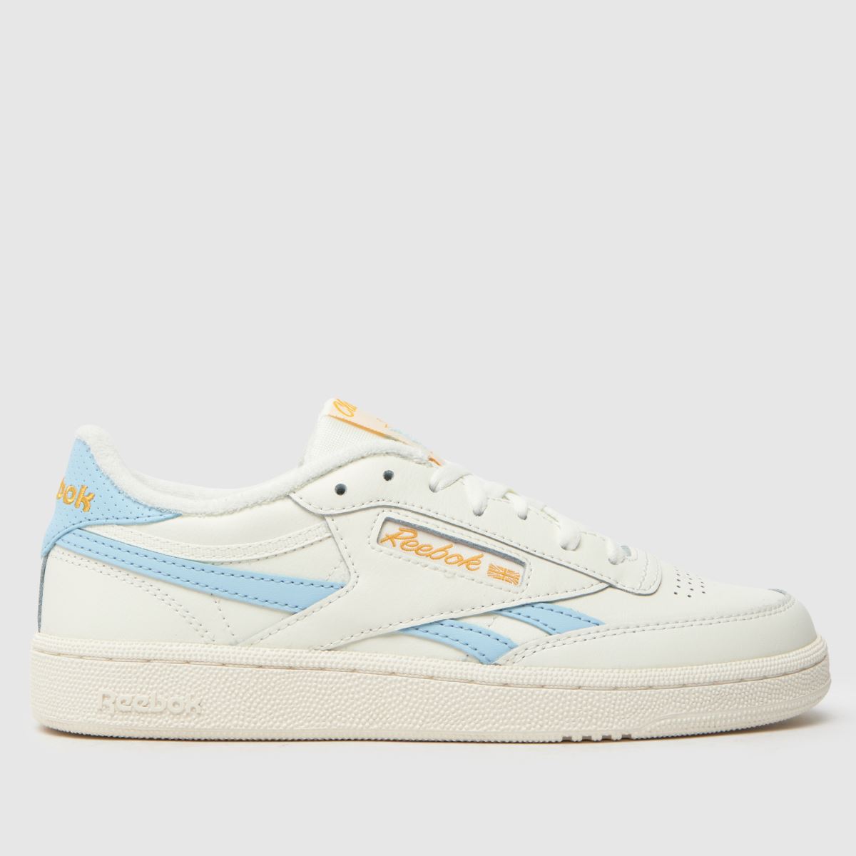 Reebok club c revenge trainers in white & pl blue