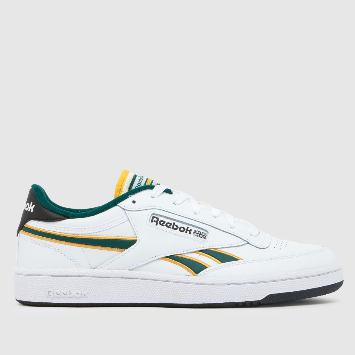 Reebok club c revenge trainers in white & yellow