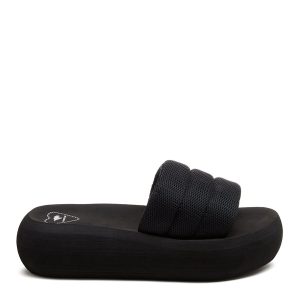 Rocket Dog Splash Black Platform Slide Sandals