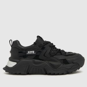 Steve Madden kingdom trainers in black & silver