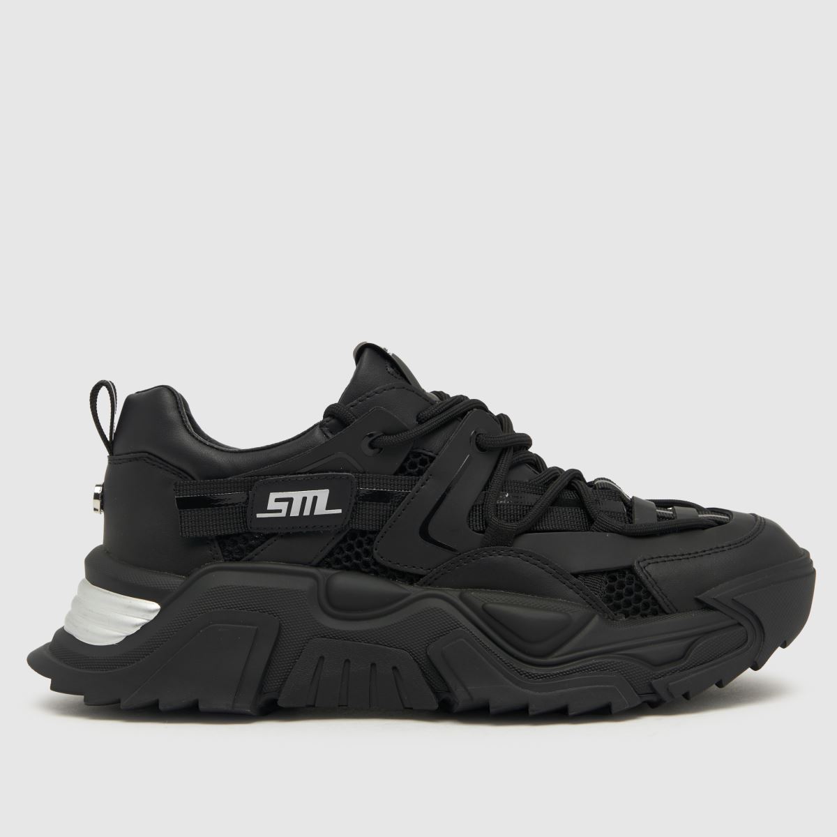 Steve Madden kingdom trainers in black & silver
