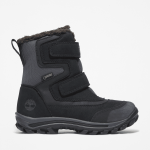 Timberland - Chillberg Mid Hook & Loop GORE-TEX Bootie Snow Boot for Junior in Black, Black, Size: 3.5