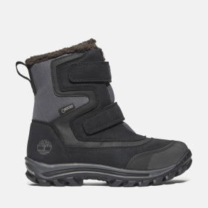 Timberland - Chillberg Mid Hook & Loop GORE-TEX Bootie Snow Boot for Youth in Black, Black, Size: 1