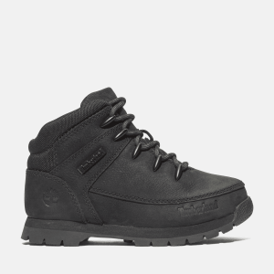 Timberland - Euro Sprint Mid Lace-Up Boot for Youth in Black, Black, Size: 1