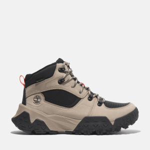 Timberland - Motion Scramble Mid Lace-Up Waterproof Hiking Boot for Men in Beige & Black, Man, Beige, Size: 9.5
