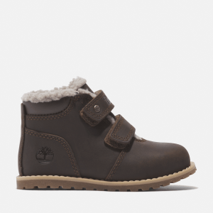 Timberland - Pokey Pine Warm-Lined Hook & Loop Boot for Toddler in Dark Brown, Brown, Size: 7