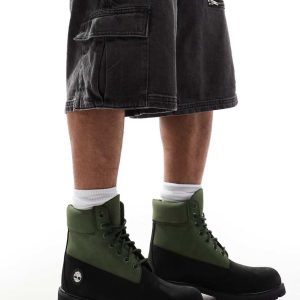 Timberland premium 6 inch waterproof boot in black and dark green