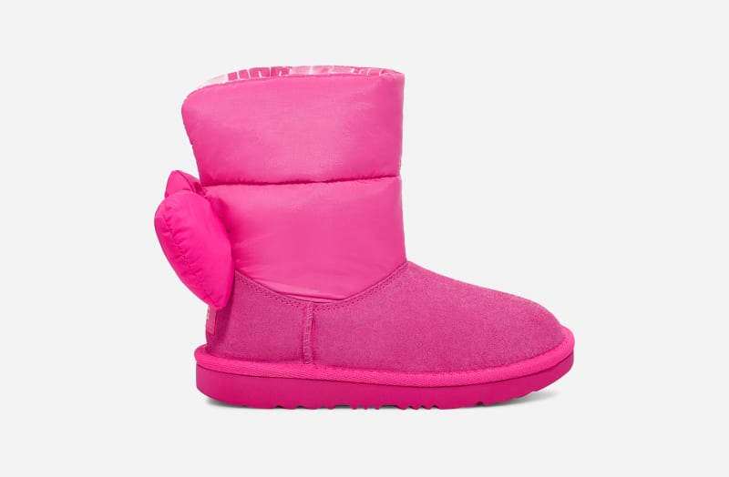 UGG® Bailey Bow Maxi Boot for Kids in Pink, Size 2, Textile