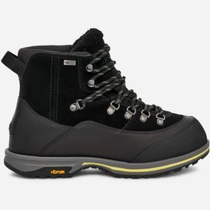 UGG® Brecken Lace Boot in Black, Size 6, Leather