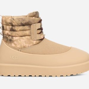 UGG® Classic Mini Lace WEA Smokescreen Boot in Brown, Size 8, Leather