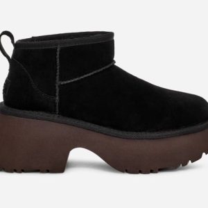 UGG® Classic Ultra Mini New Heights Boot in Black, Size 3, Suede