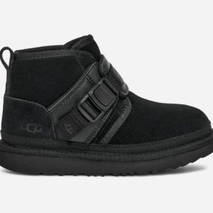UGG® Neumel Snapback Boot for Kids in Black, Size 3, Leather