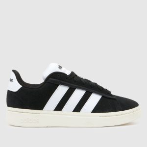 adidas grand court alpha trainers in black & white