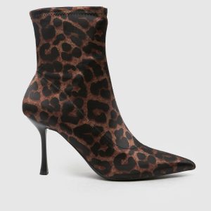 schuh babette point boots in beige & brown