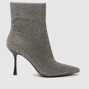 schuh brianna embellished ankle boots in silver multi