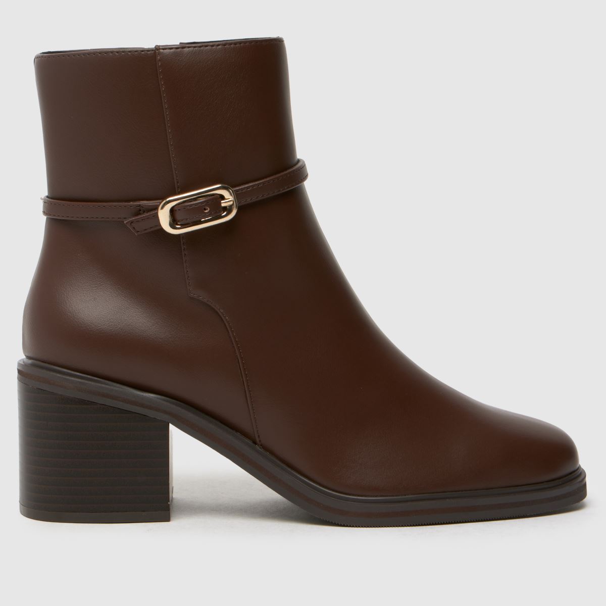 schuh briley heeled buckle boots in brown
