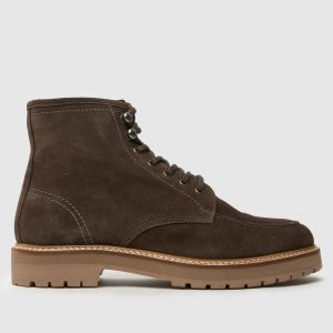 schuh django suede lace up boots in grey