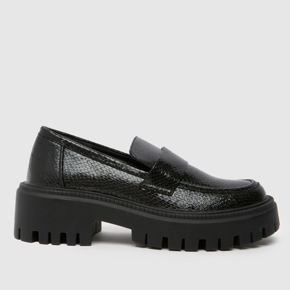 schuh laney chunky loafer flat shoes in black