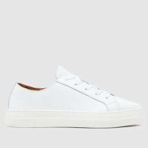 schuh millie leather lace up trainer trainers in white