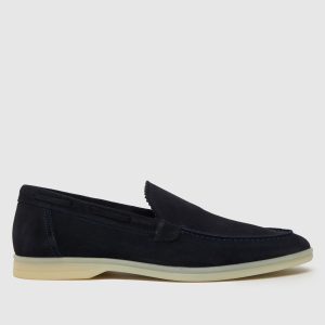 schuh philip suede loafer shoes in navy