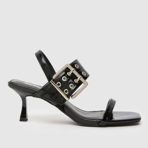 schuh safia buckle hardwear low heels in black
