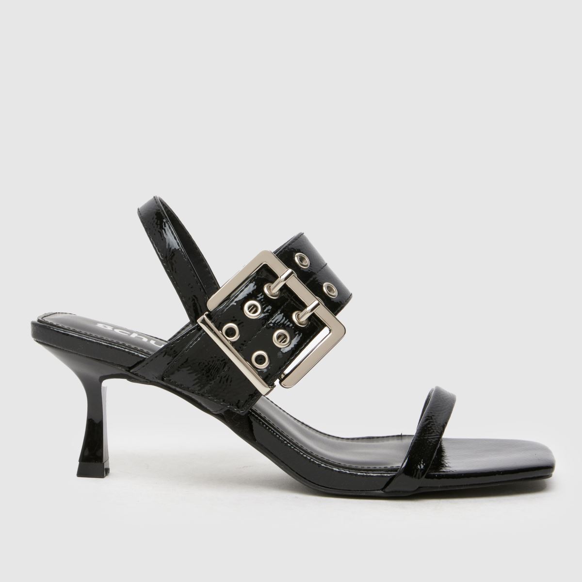 schuh safia buckle hardwear low heels in black schuh safia buckle hardwear low heels in black