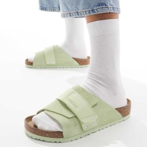 Birkenstock Kyoto sandals in green suede