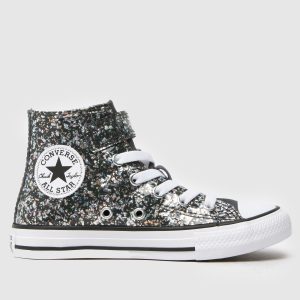 Converse black multi all star hi 1v Girls Junior trainers