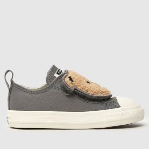 Converse grey all star lo sherpa bear Toddler trainers