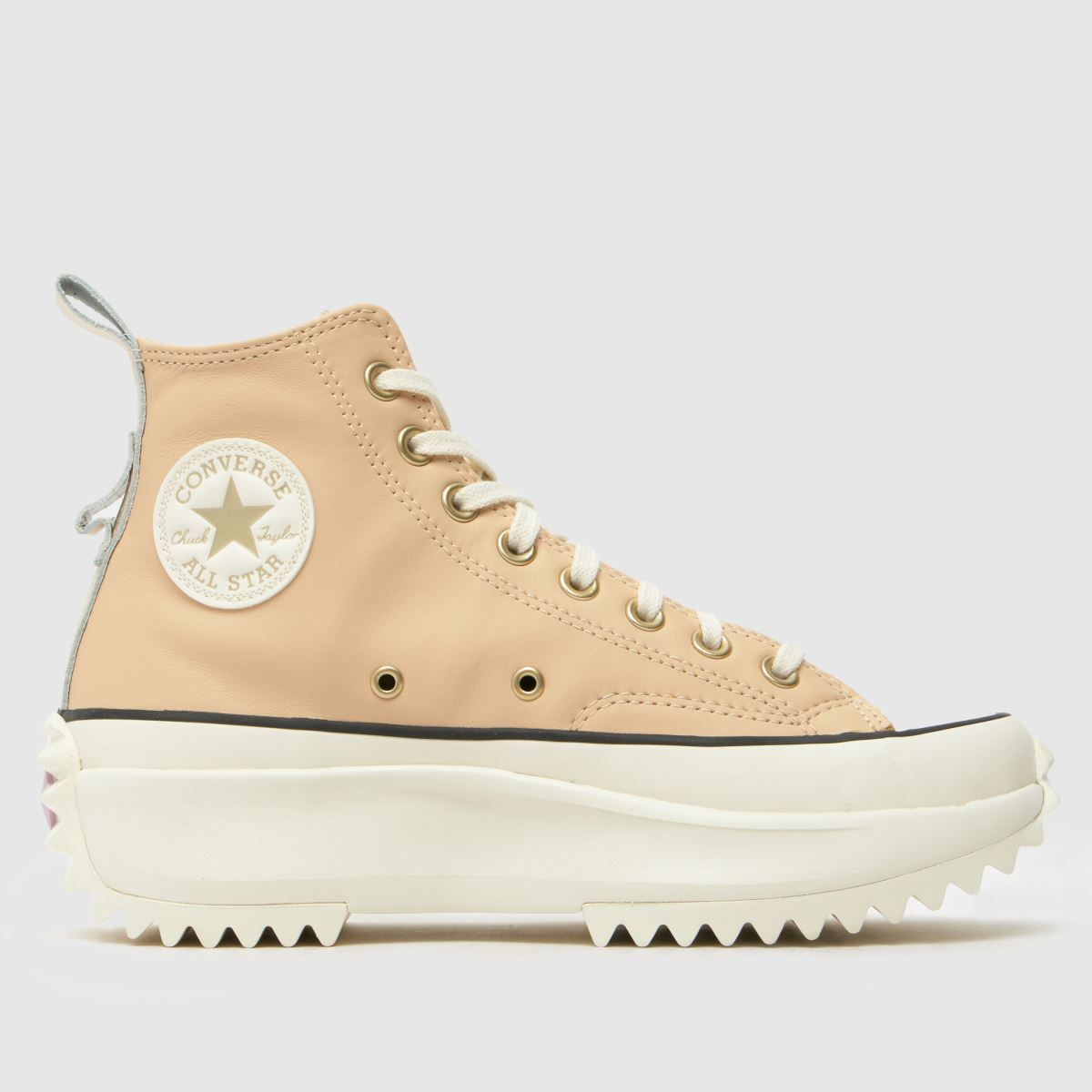 Converse run star hike hi trainers in beige