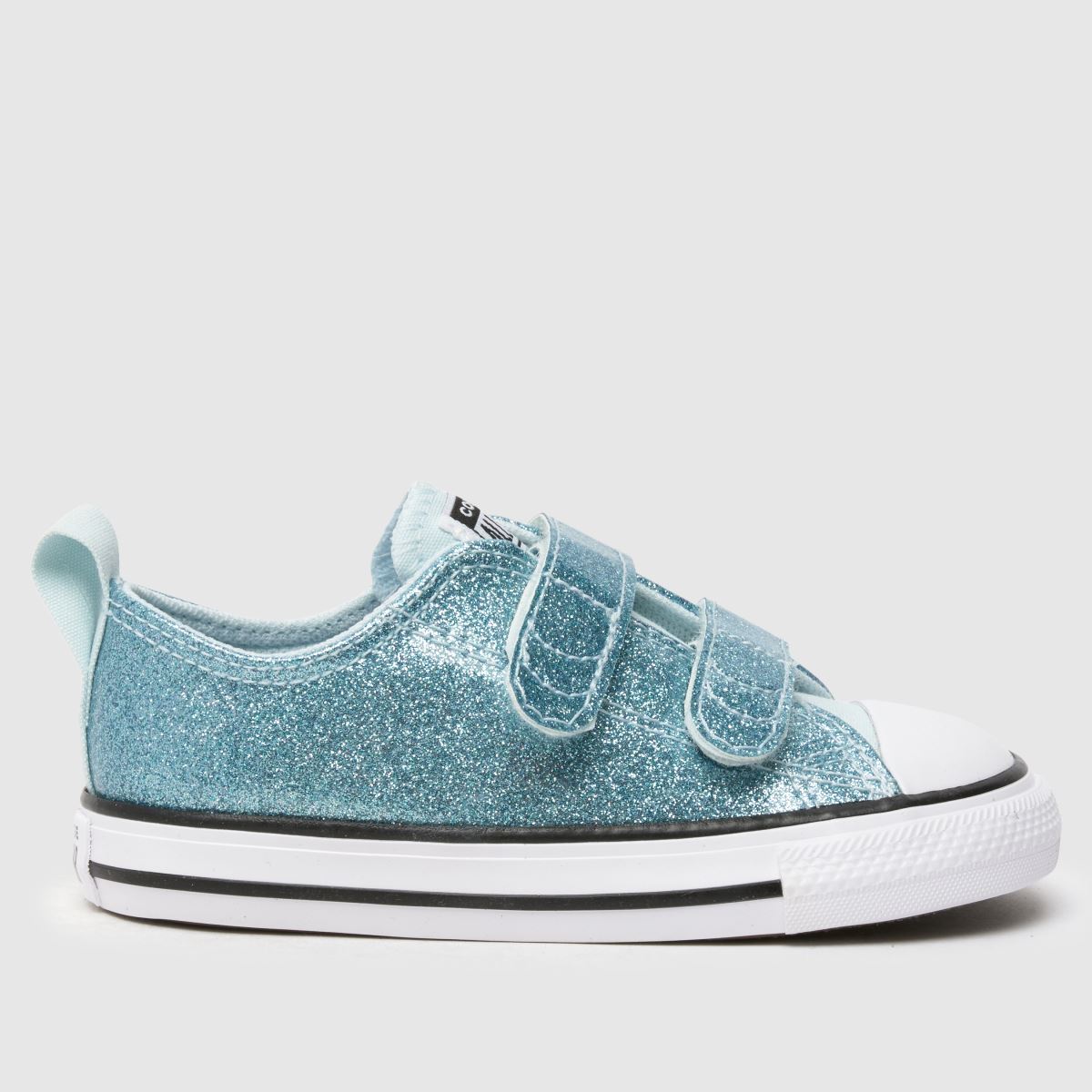Converse white & pl blue all star 2v lo glitter Girls Toddler trainers