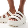 Crocs Mega crush 3 strap sandals in chalk-White