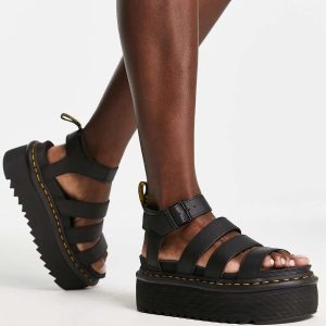 Dr Martens Blaire Quad flatform sandals in black
