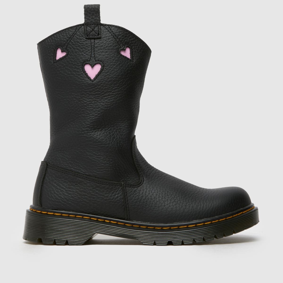 Dr Martens black bex heart pull-on Girls Youth boots