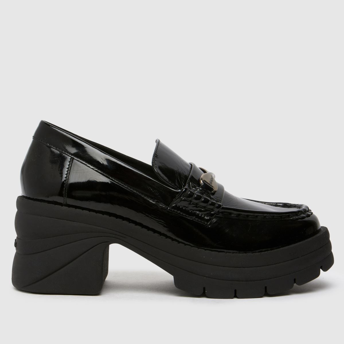 Kickers edie heeled loafer low heels in black Kickers edie heeled loafer low heels in black