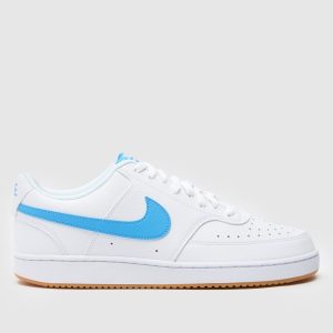 Nike court vision next nature trainers in white & pl blue