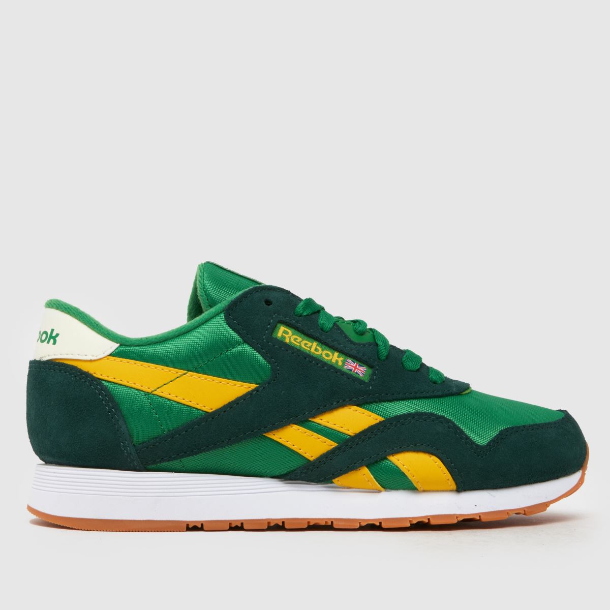 Reebok classic nylon trainers in green multi